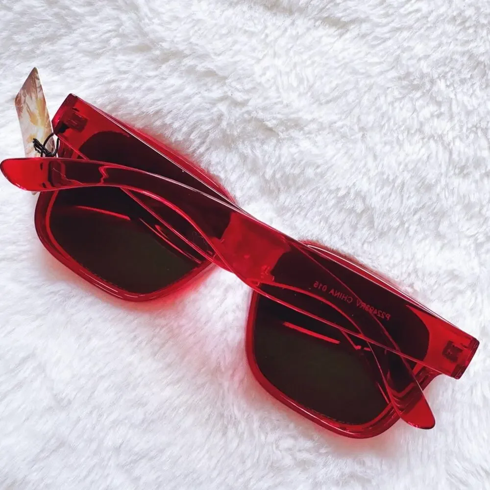 Cedric Bright Red Mirrored Sunglasses